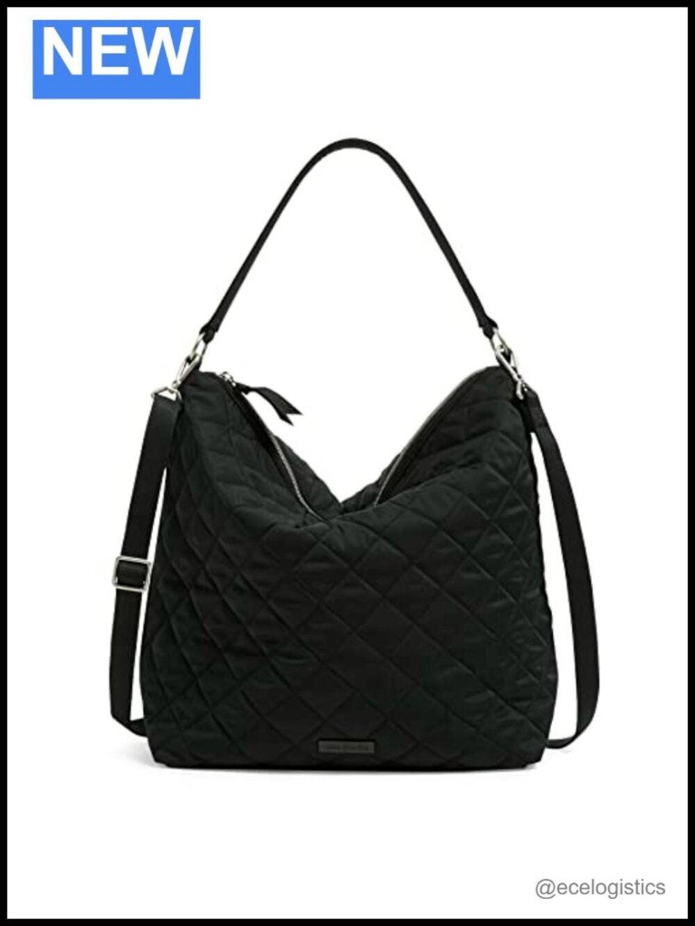 Oversized Hobo Bag Water-Repellent Performance Twill Shoulder Bag with Pockets